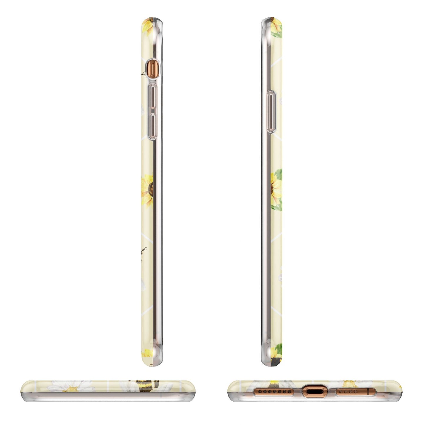 Daisies Bees and Sunflowers Apple iPhone XS Max 3D Wrap Tough Case Alternative Image Angles