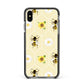 Daisies Bees and Sunflowers Apple iPhone Xs Max Impact Case Black Edge on Black Phone