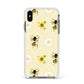 Daisies Bees and Sunflowers Apple iPhone Xs Max Impact Case White Edge on Black Phone