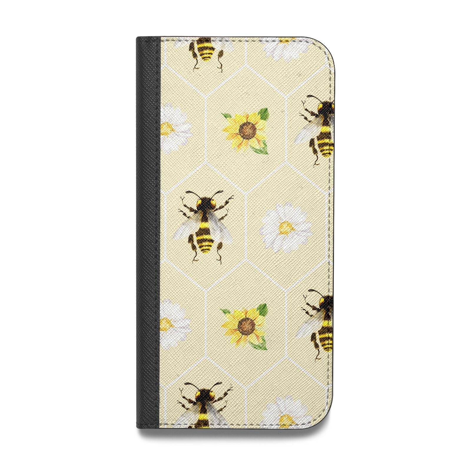 Daisies Bees and Sunflowers Vegan Leather Flip Samsung Case
