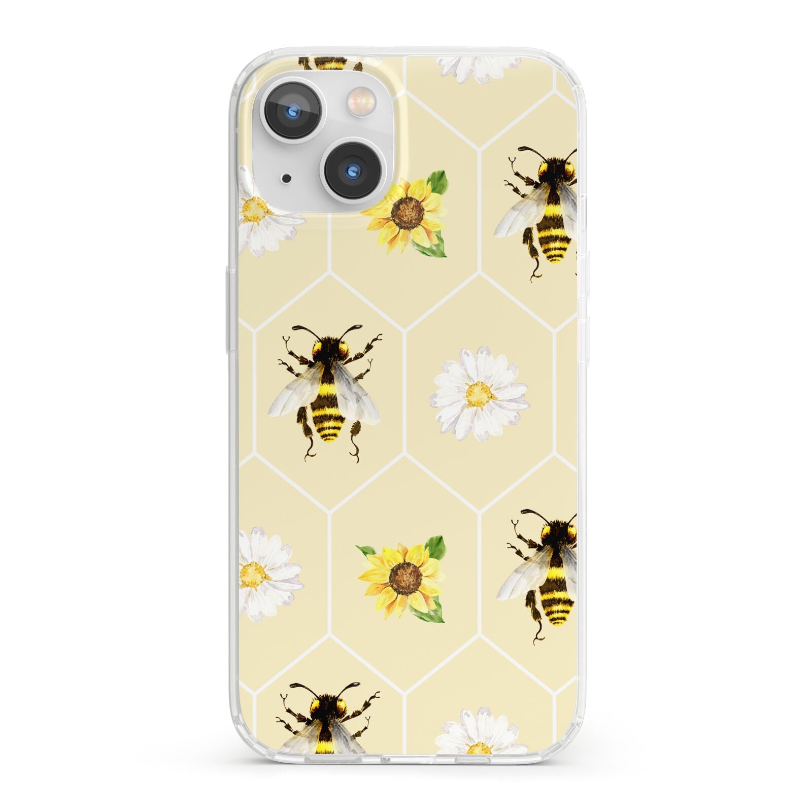 Daisies Bees and Sunflowers iPhone 13 Clear Bumper Case