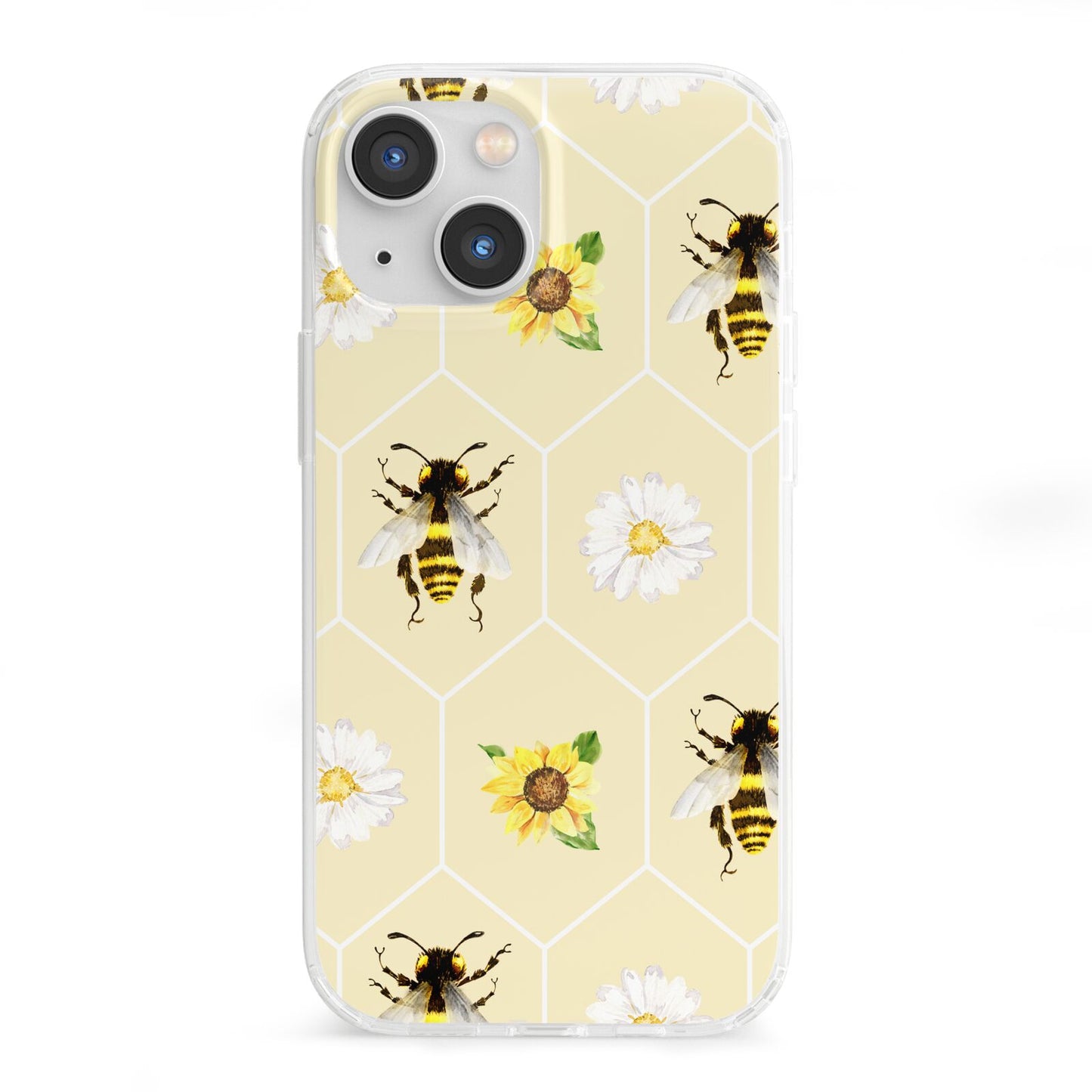 Daisies Bees and Sunflowers iPhone 13 Mini Clear Bumper Case