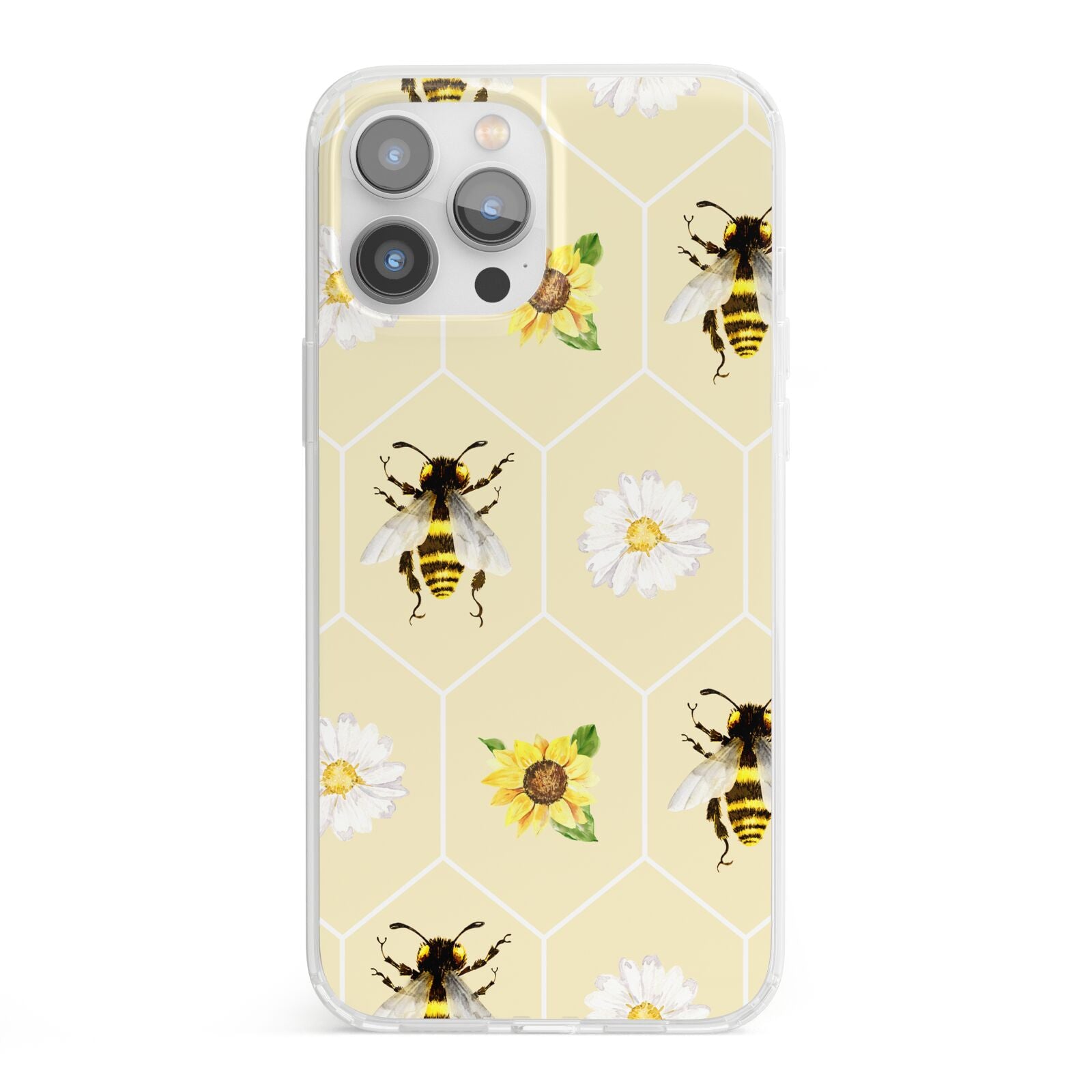 Daisies Bees and Sunflowers iPhone 13 Pro Max Clear Bumper Case