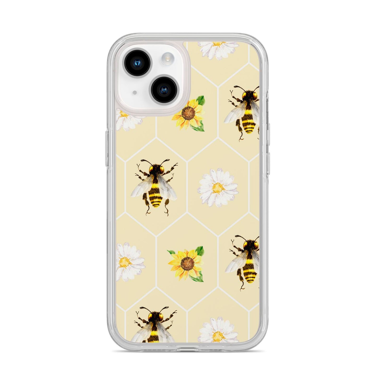 Daisies Bees and Sunflowers iPhone 14 Clear Tough Case Starlight