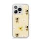 Daisies Bees and Sunflowers iPhone 14 Pro Clear Tough Case Silver
