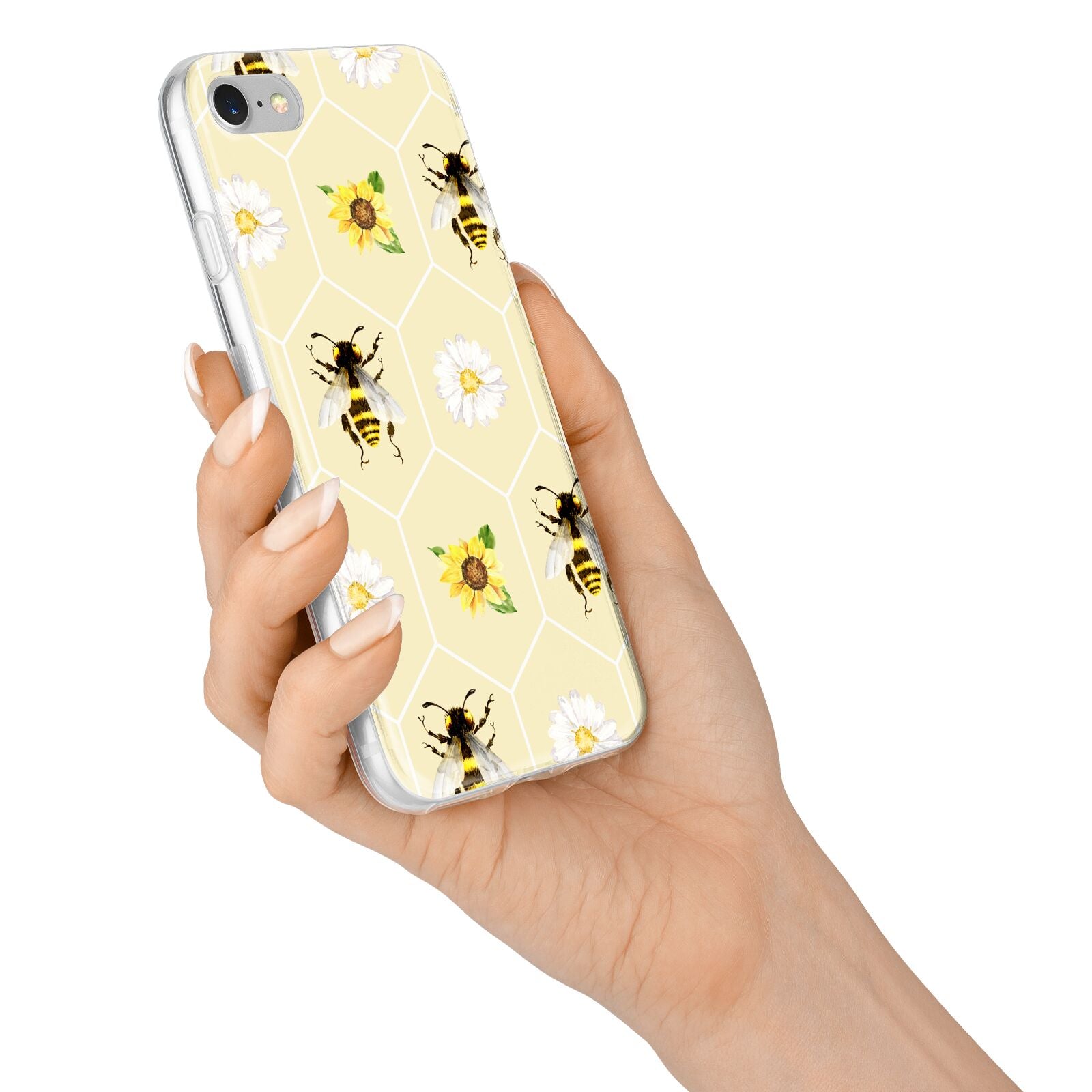 Daisies Bees and Sunflowers iPhone 7 Bumper Case on Silver iPhone Alternative Image