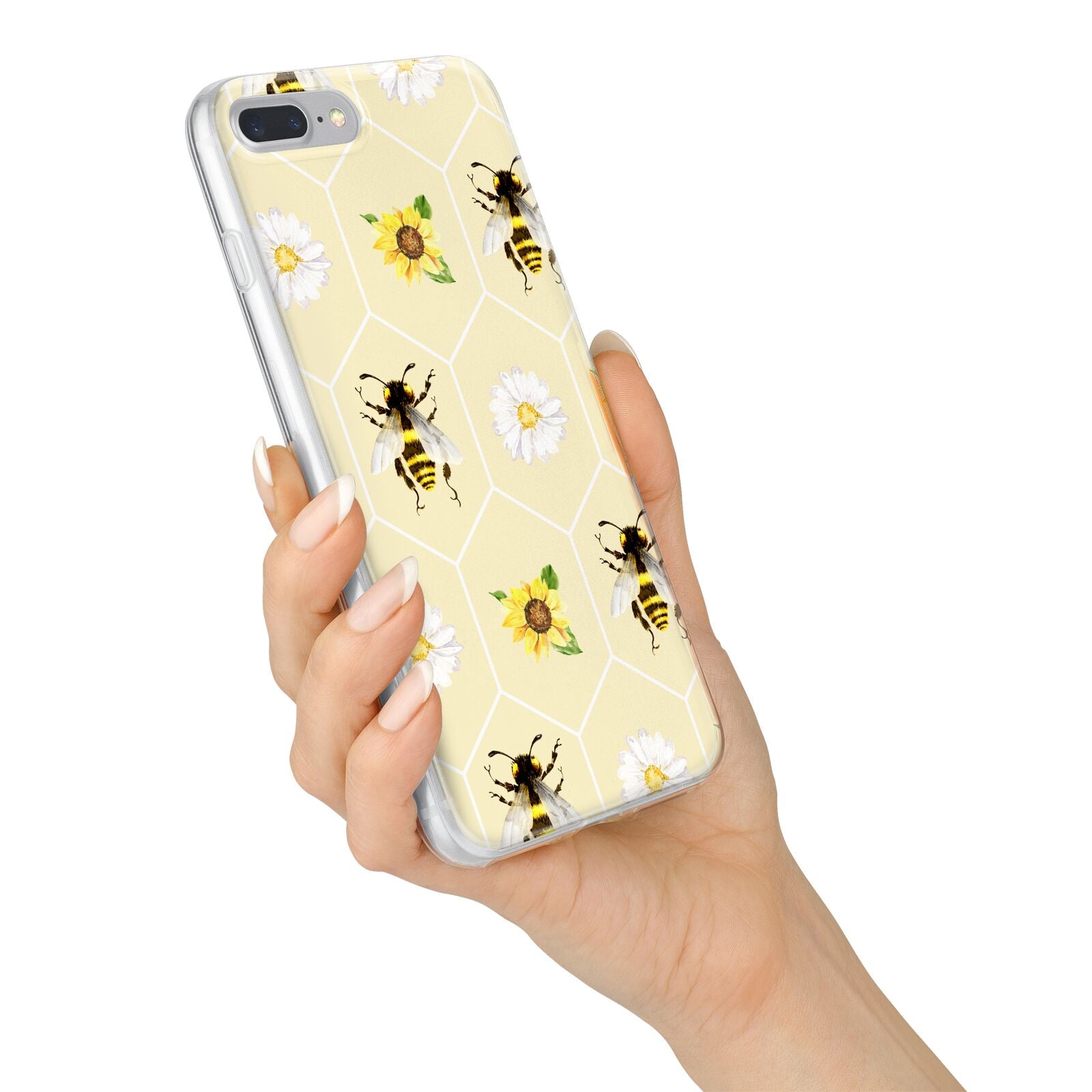 Daisies Bees and Sunflowers iPhone 7 Plus Bumper Case on Silver iPhone Alternative Image