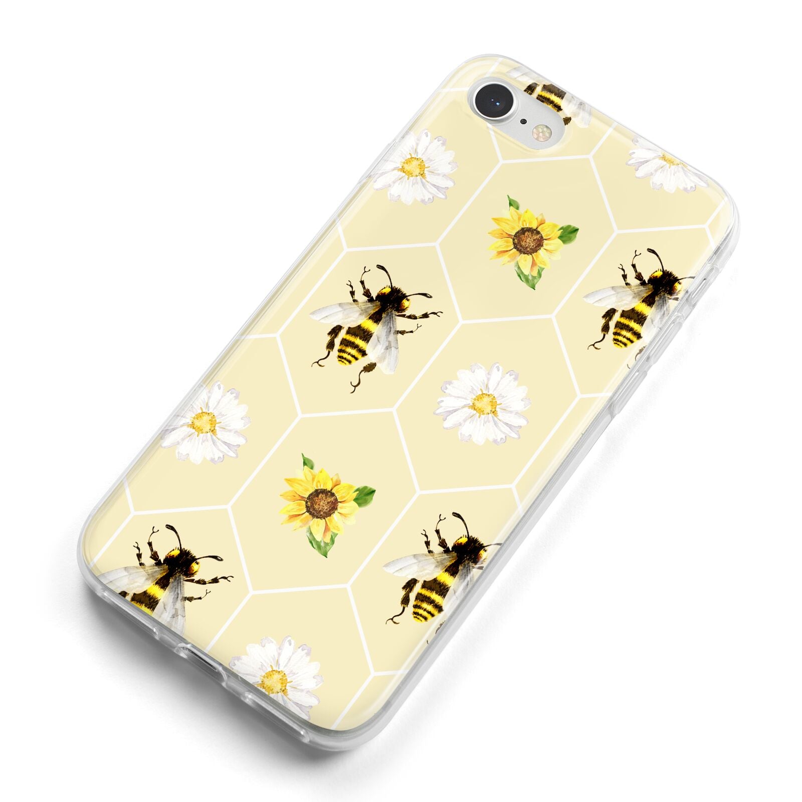 Daisies Bees and Sunflowers iPhone 8 Bumper Case on Silver iPhone Alternative Image