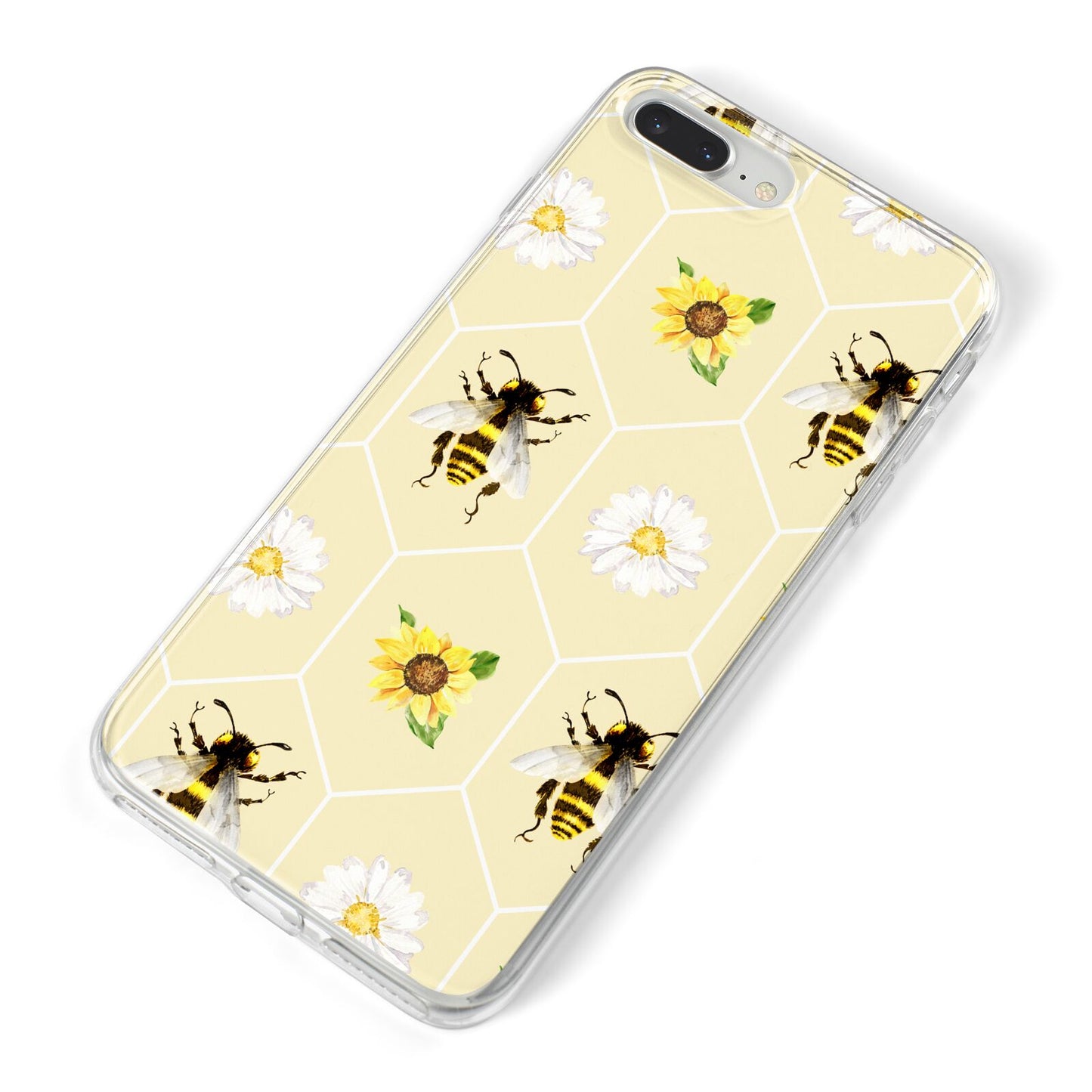 Daisies Bees and Sunflowers iPhone 8 Plus Bumper Case on Silver iPhone Alternative Image