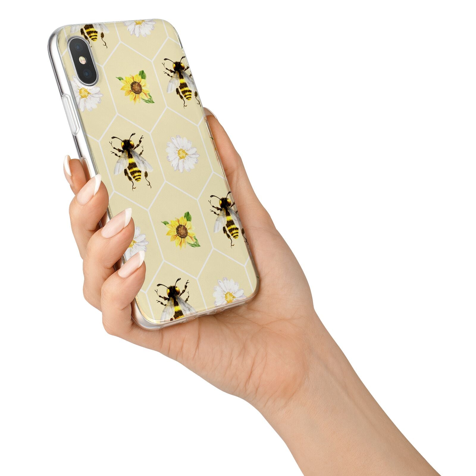 Daisies Bees and Sunflowers iPhone X Bumper Case on Silver iPhone Alternative Image 2