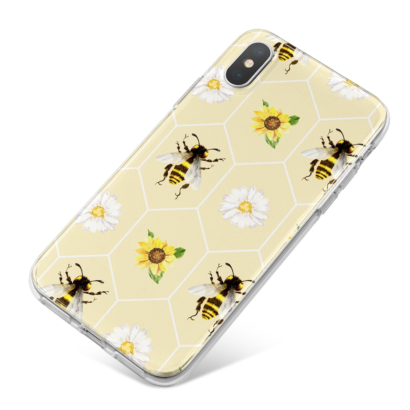 Daisies Bees and Sunflowers iPhone X Bumper Case on Silver iPhone