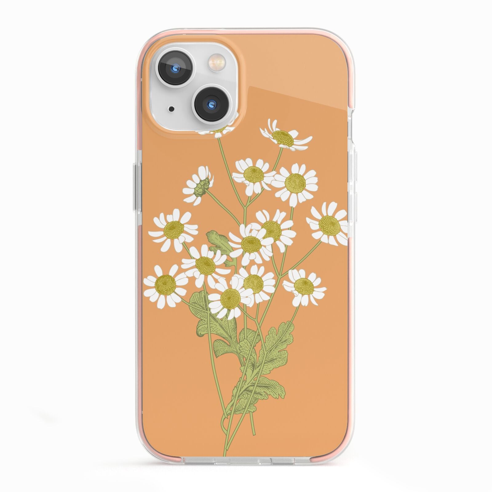Daisies iPhone 13 TPU Impact Case with Pink Edges