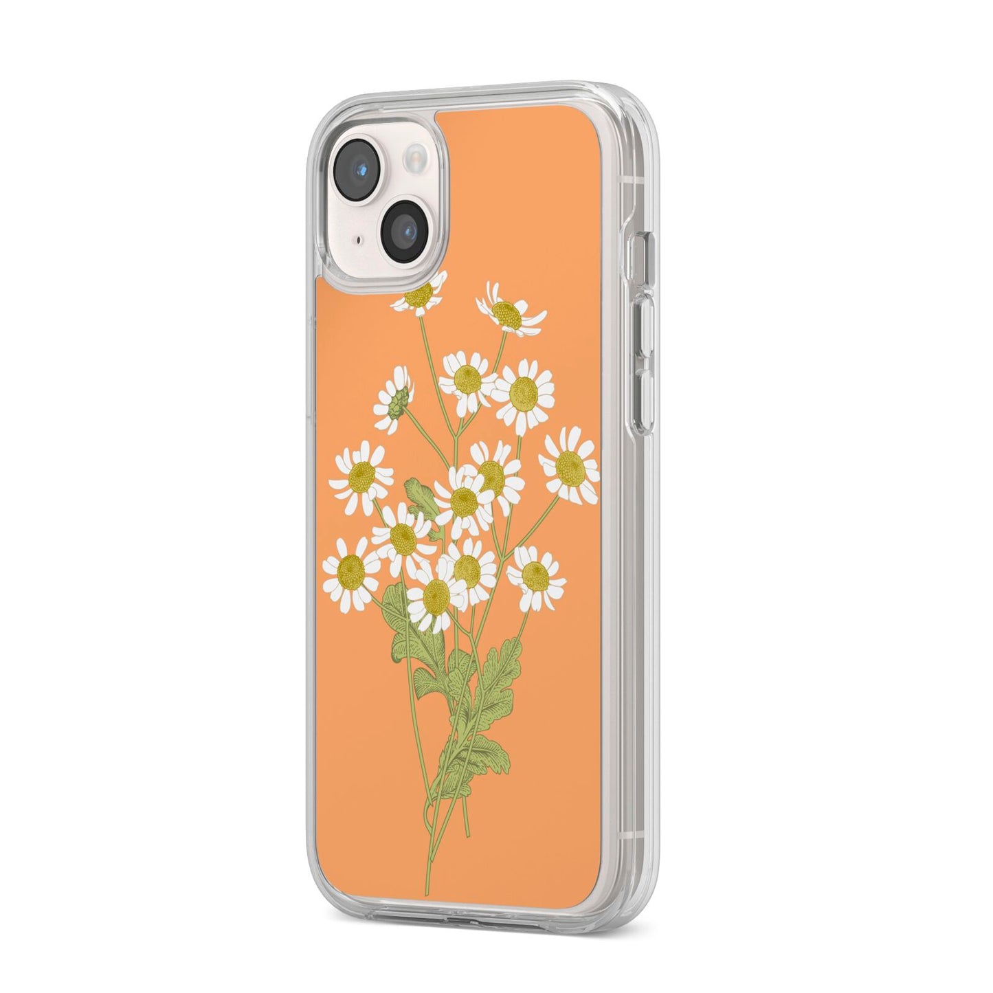 Daisies iPhone 14 Plus Clear Tough Case Starlight Angled Image