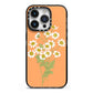 Daisies iPhone 14 Pro Black Impact Case on Silver phone