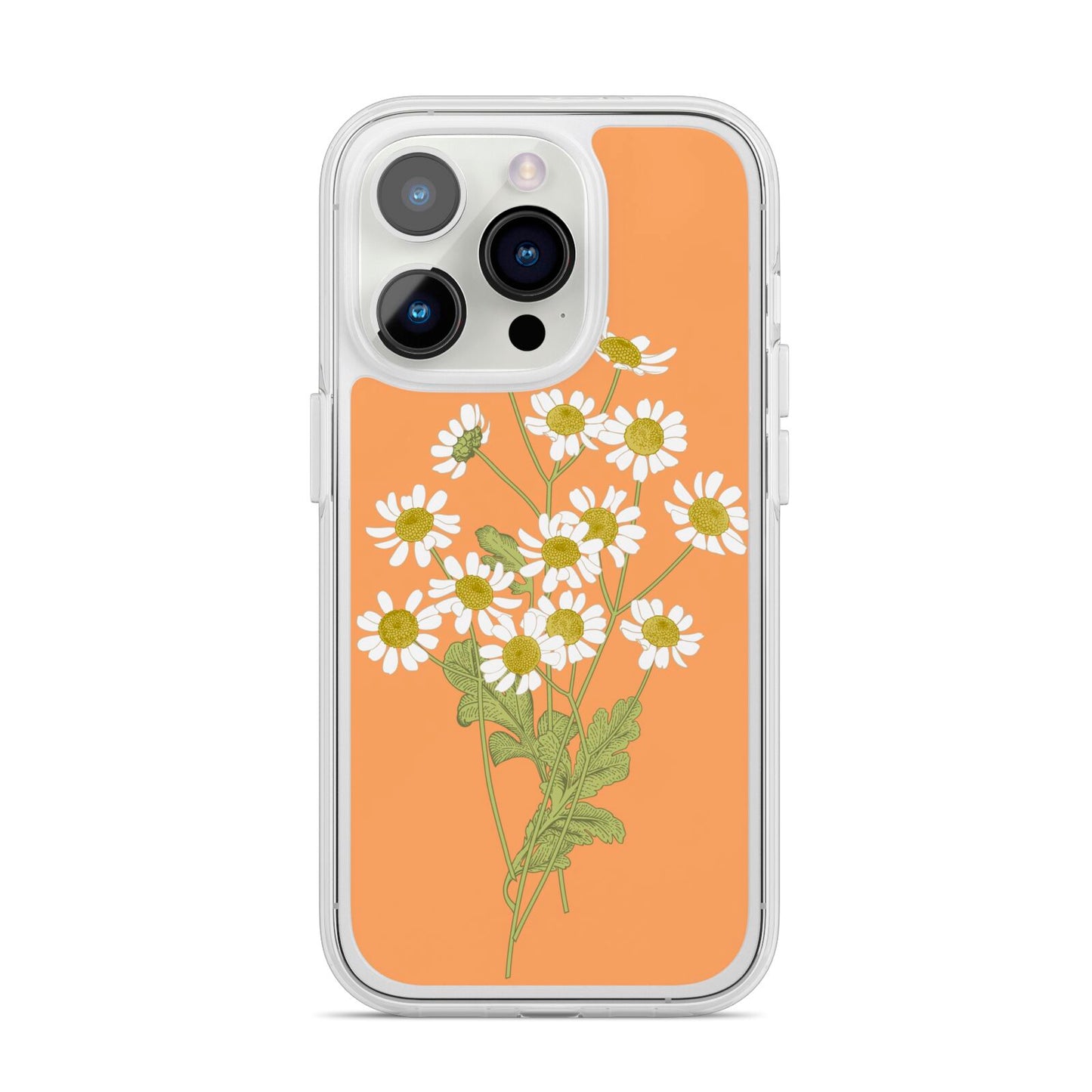 Daisies iPhone 14 Pro Clear Tough Case Silver
