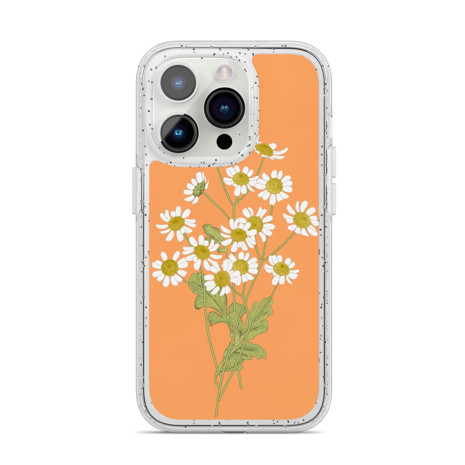 Daisies iPhone 14 Pro Glitter Tough Case Silver
