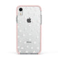 Daisy Pattern Apple iPhone XR Impact Case Pink Edge on Silver Phone