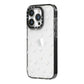 Daisy Pattern iPhone 14 Pro Black Impact Case Side Angle on Silver phone