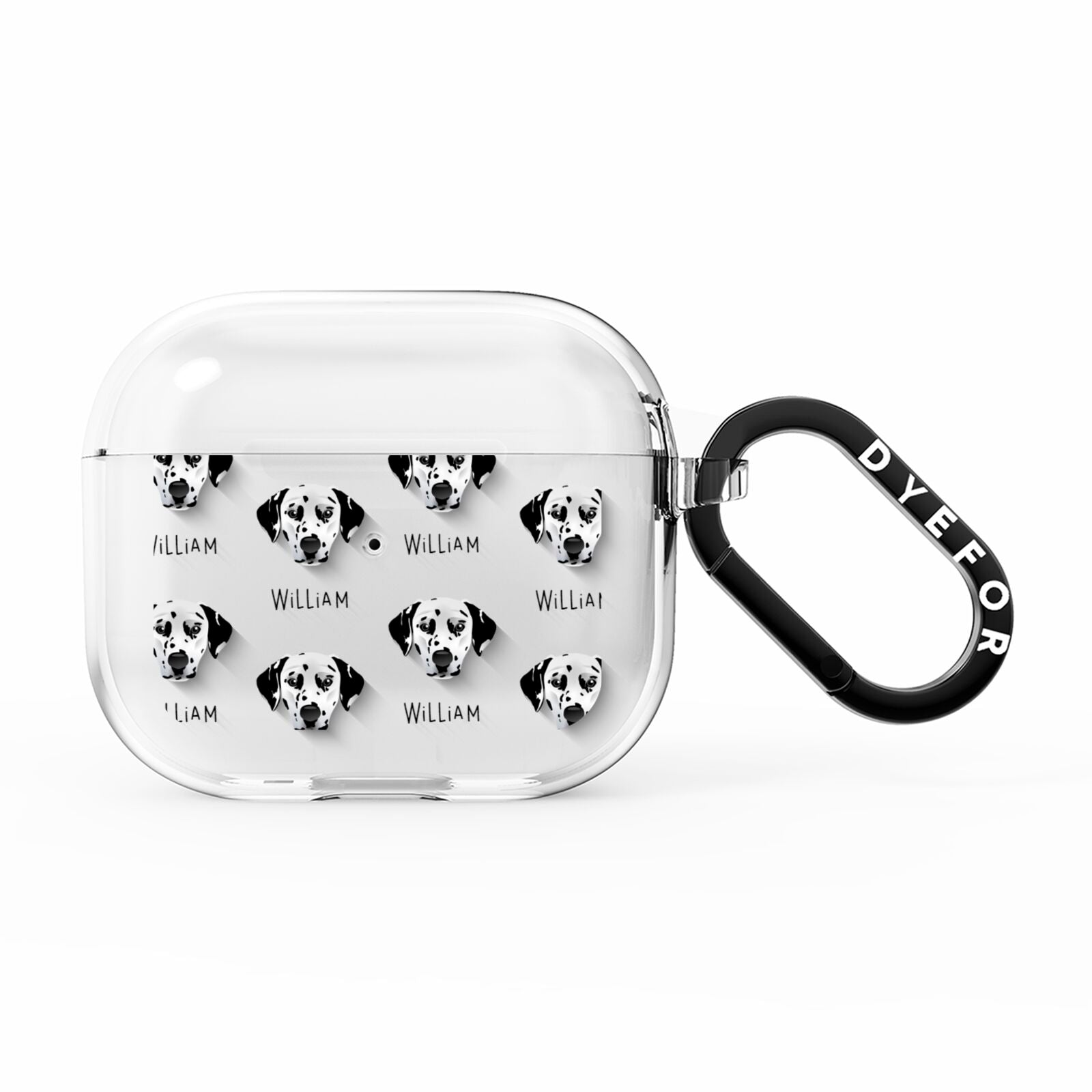 Dalmatian Icon with Name AirPods Clear Case 3rd Gen