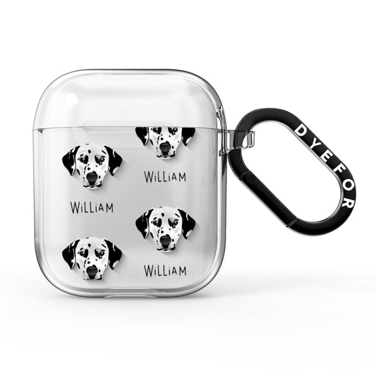 Dalmatian Icon with Name AirPods Clear Case