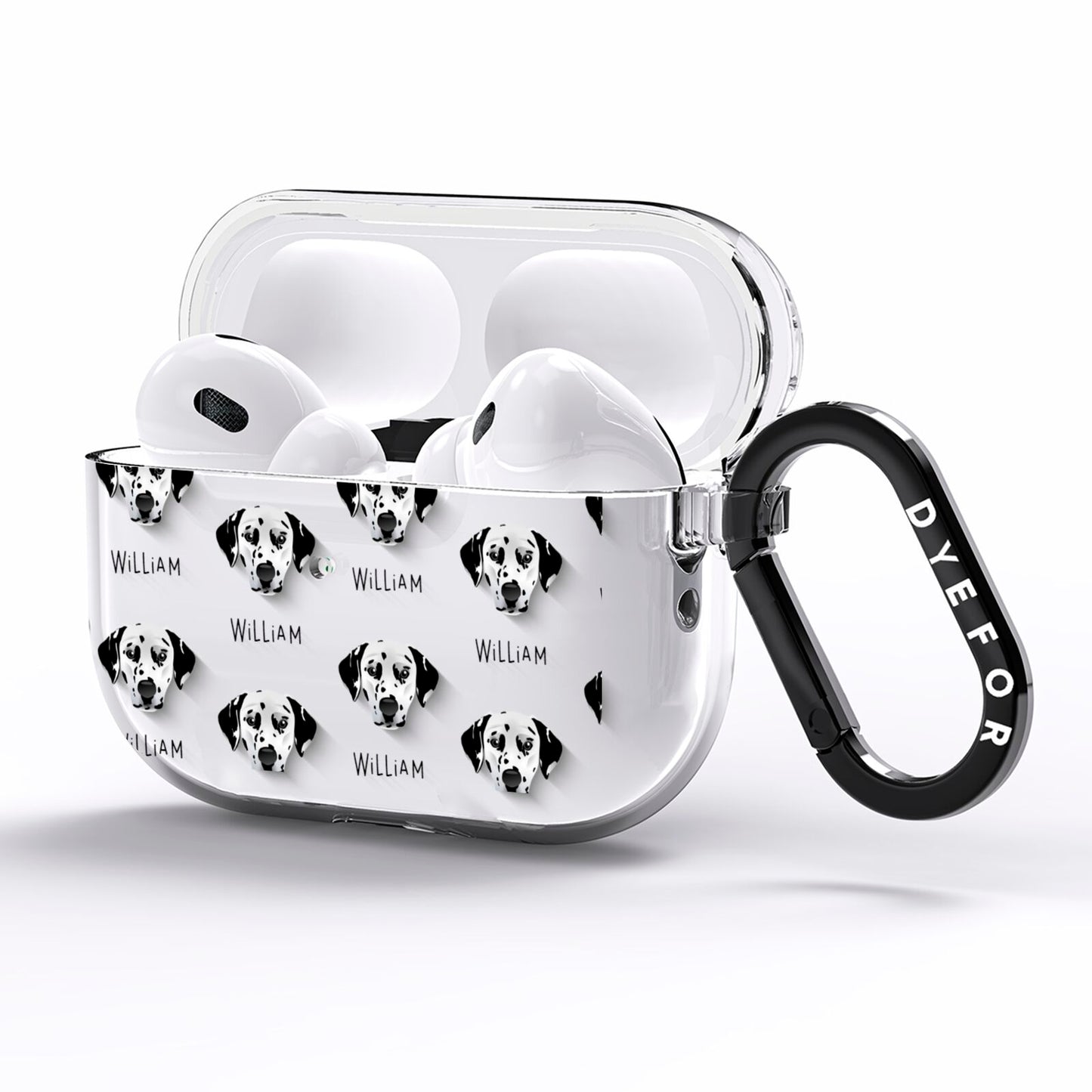 Dalmatian Icon with Name AirPods Pro Clear Case Side Image