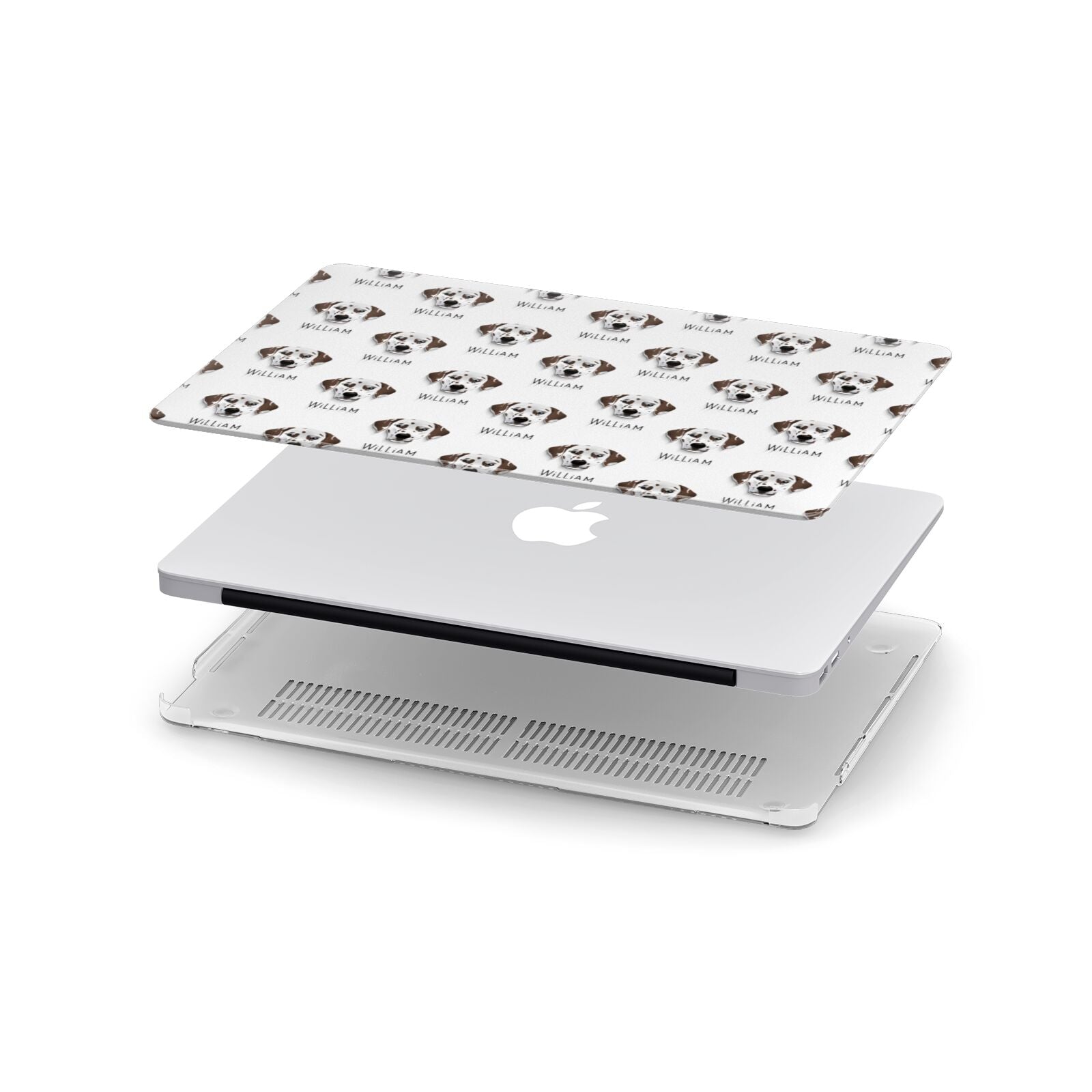 Dalmatian Icon with Name Apple MacBook Case in Detail