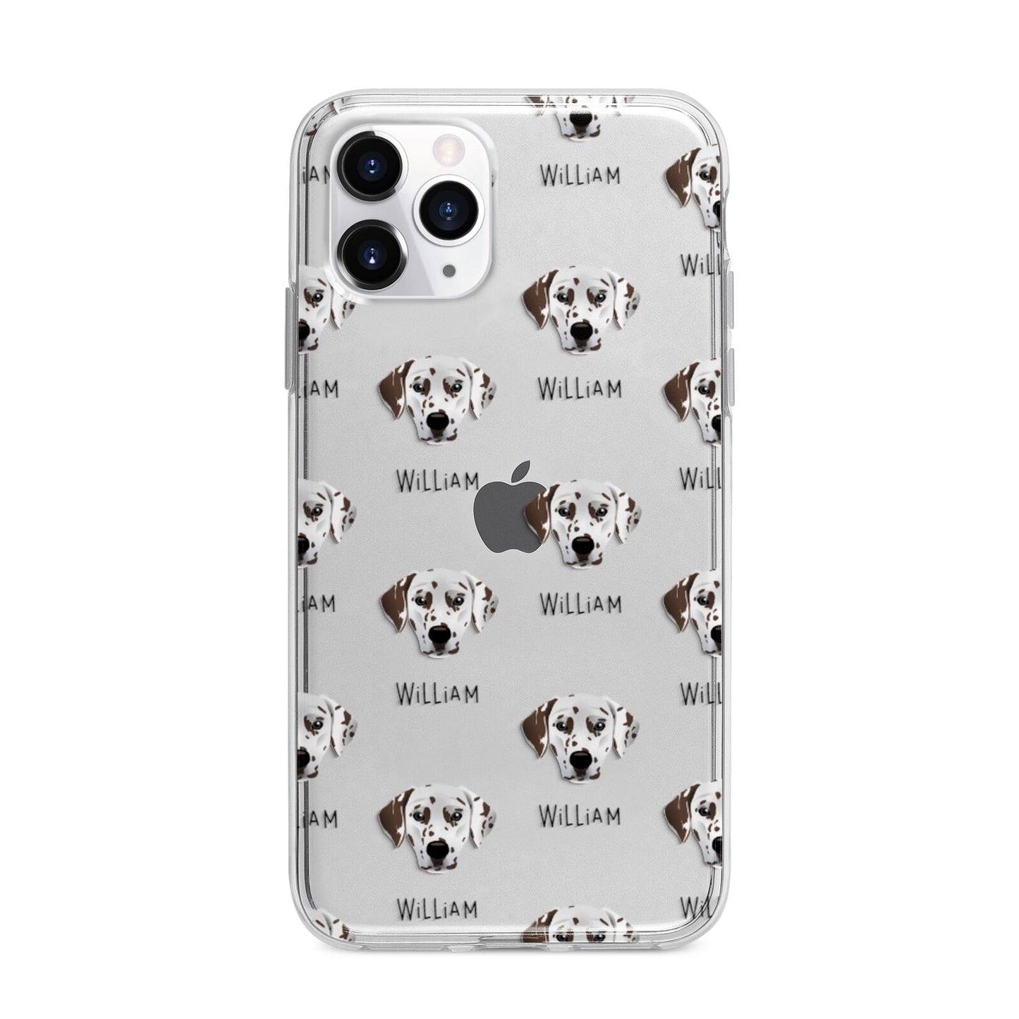 Dalmatian Icon with Name Apple iPhone 11 Pro Max in Silver with Bumper Case