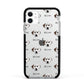 Dalmatian Icon with Name Apple iPhone 11 in White with Black Impact Case