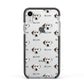 Dalmatian Icon with Name Apple iPhone XR Impact Case Black Edge on Silver Phone