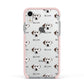 Dalmatian Icon with Name Apple iPhone XR Impact Case Pink Edge on Silver Phone