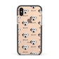 Dalmatian Icon with Name Apple iPhone Xs Impact Case Black Edge on Gold Phone