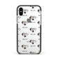 Dalmatian Icon with Name Apple iPhone Xs Impact Case Black Edge on Silver Phone