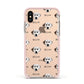 Dalmatian Icon with Name Apple iPhone Xs Impact Case Pink Edge on Gold Phone