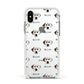 Dalmatian Icon with Name Apple iPhone Xs Impact Case White Edge on Silver Phone