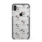 Dalmatian Icon with Name Apple iPhone Xs Max Impact Case Black Edge on Silver Phone