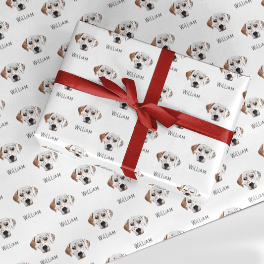 Dalmatian Icon with Name Custom Wrapping Paper