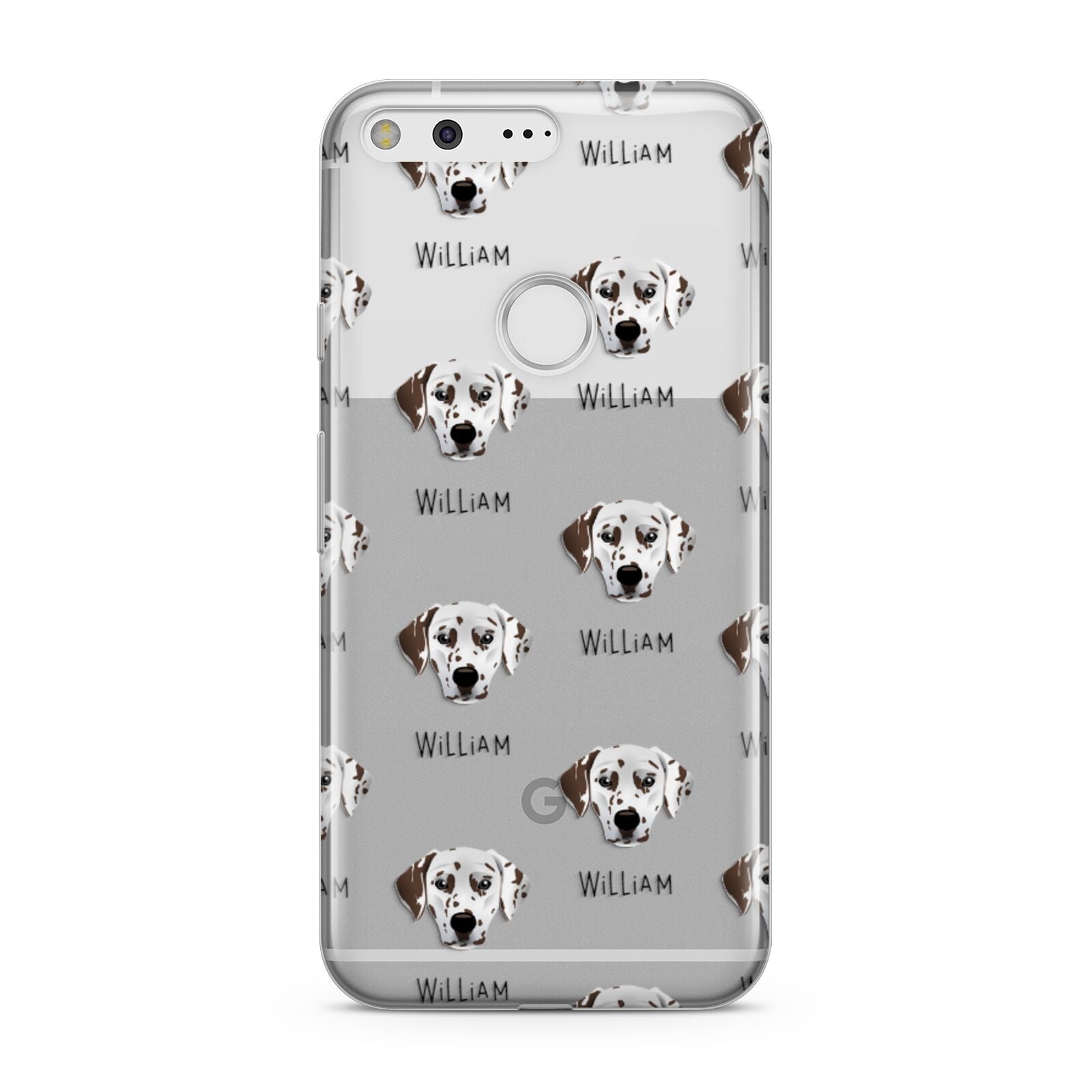 Dalmatian Icon with Name Google Pixel Case