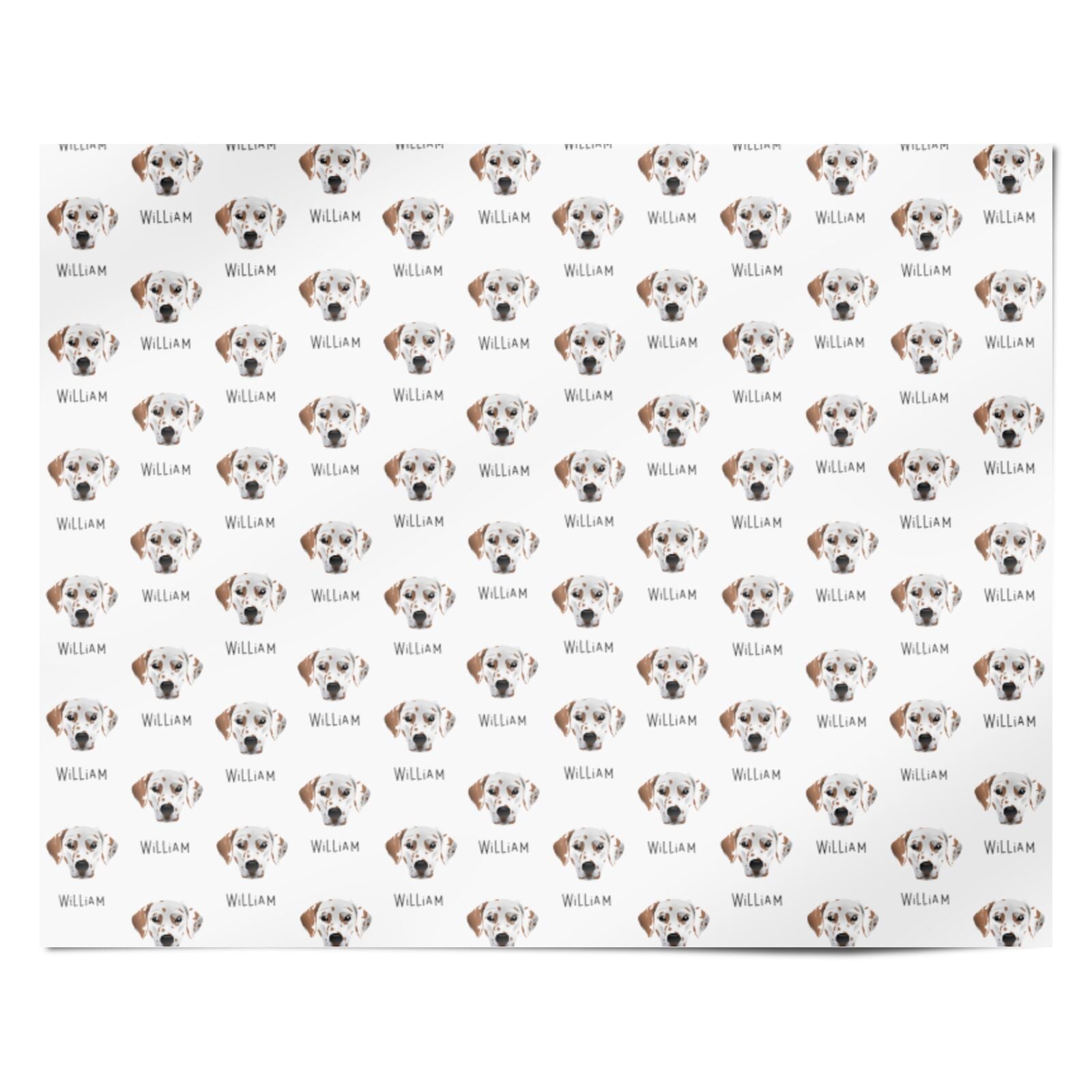 Dalmatian Icon with Name Personalised Wrapping Paper Alternative