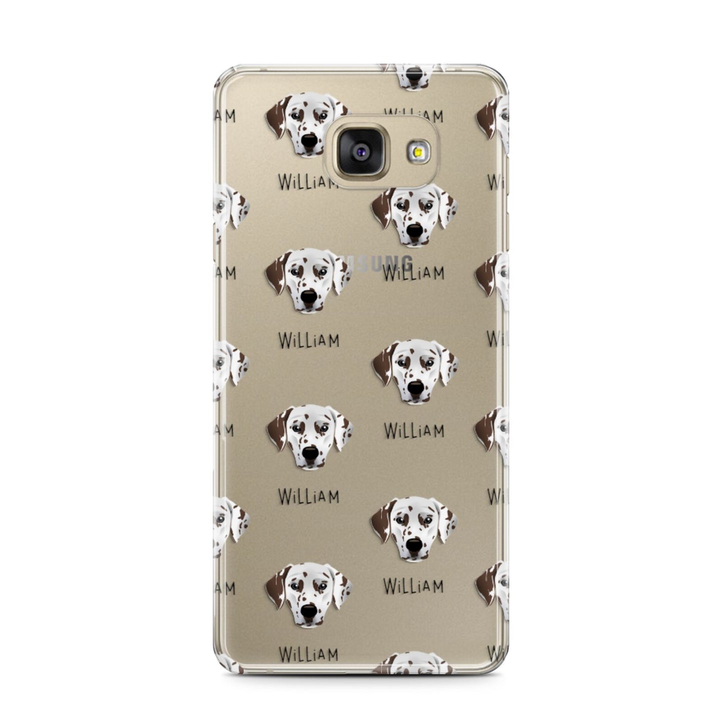 Dalmatian Icon with Name Samsung Galaxy A7 2016 Case on gold phone