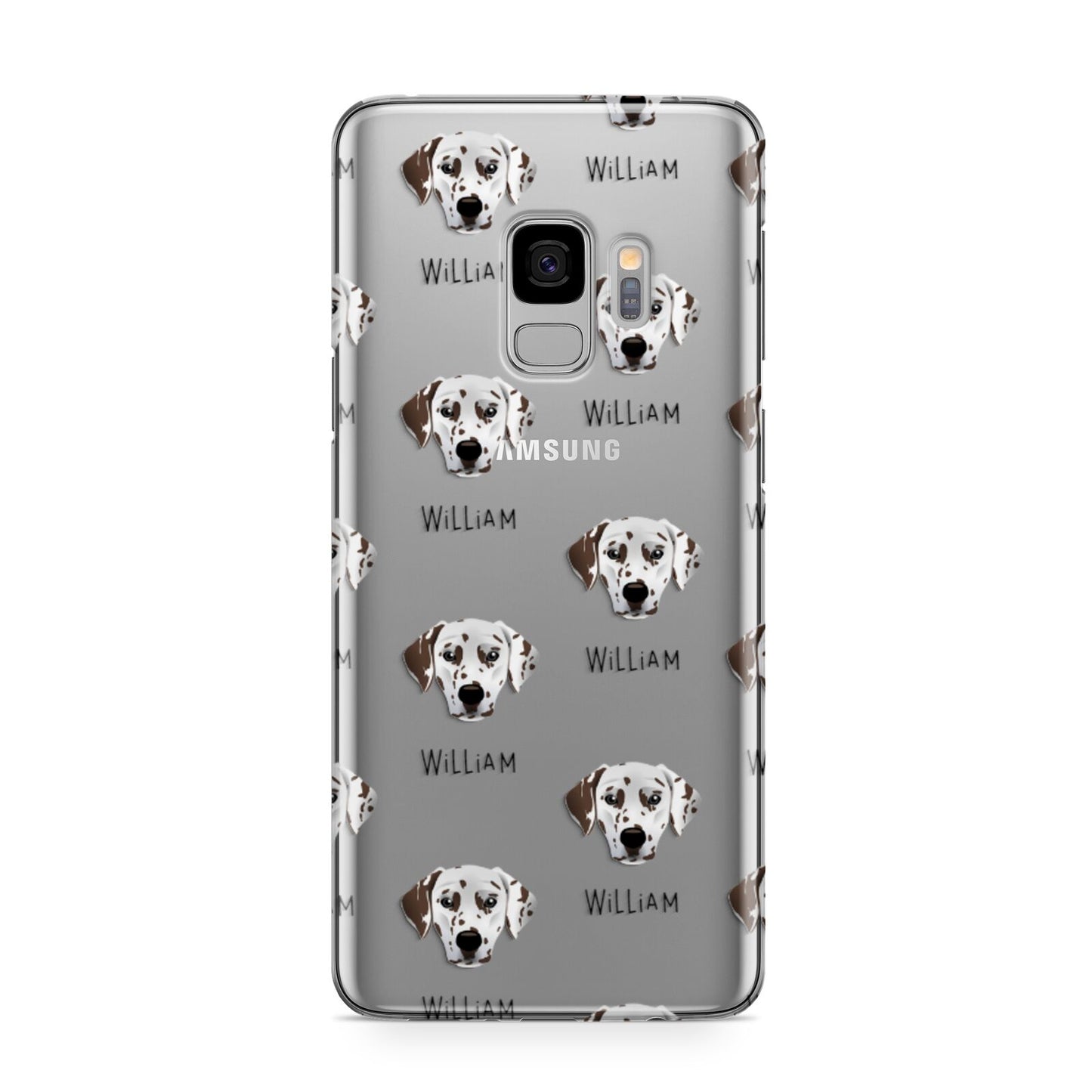 Dalmatian Icon with Name Samsung Galaxy S9 Case
