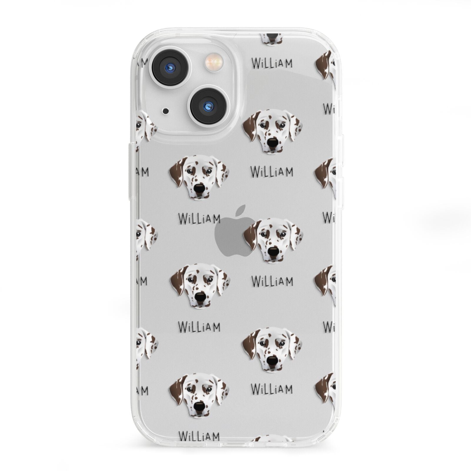 Dalmatian Icon with Name iPhone 13 Mini Clear Bumper Case