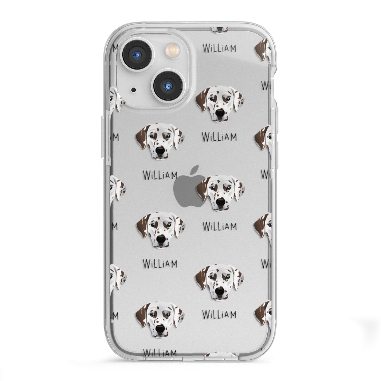 Dalmatian Icon with Name iPhone 13 Mini TPU Impact Case with White Edges