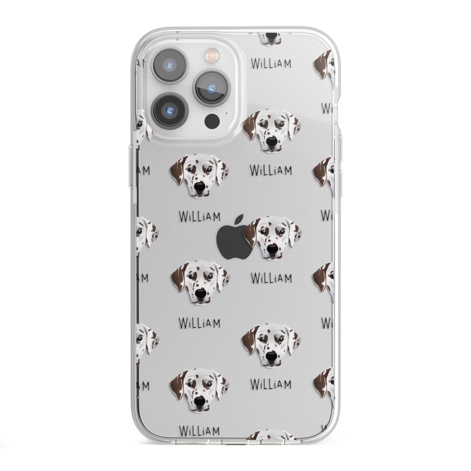 Dalmatian Icon with Name iPhone 13 Pro Max TPU Impact Case with White Edges