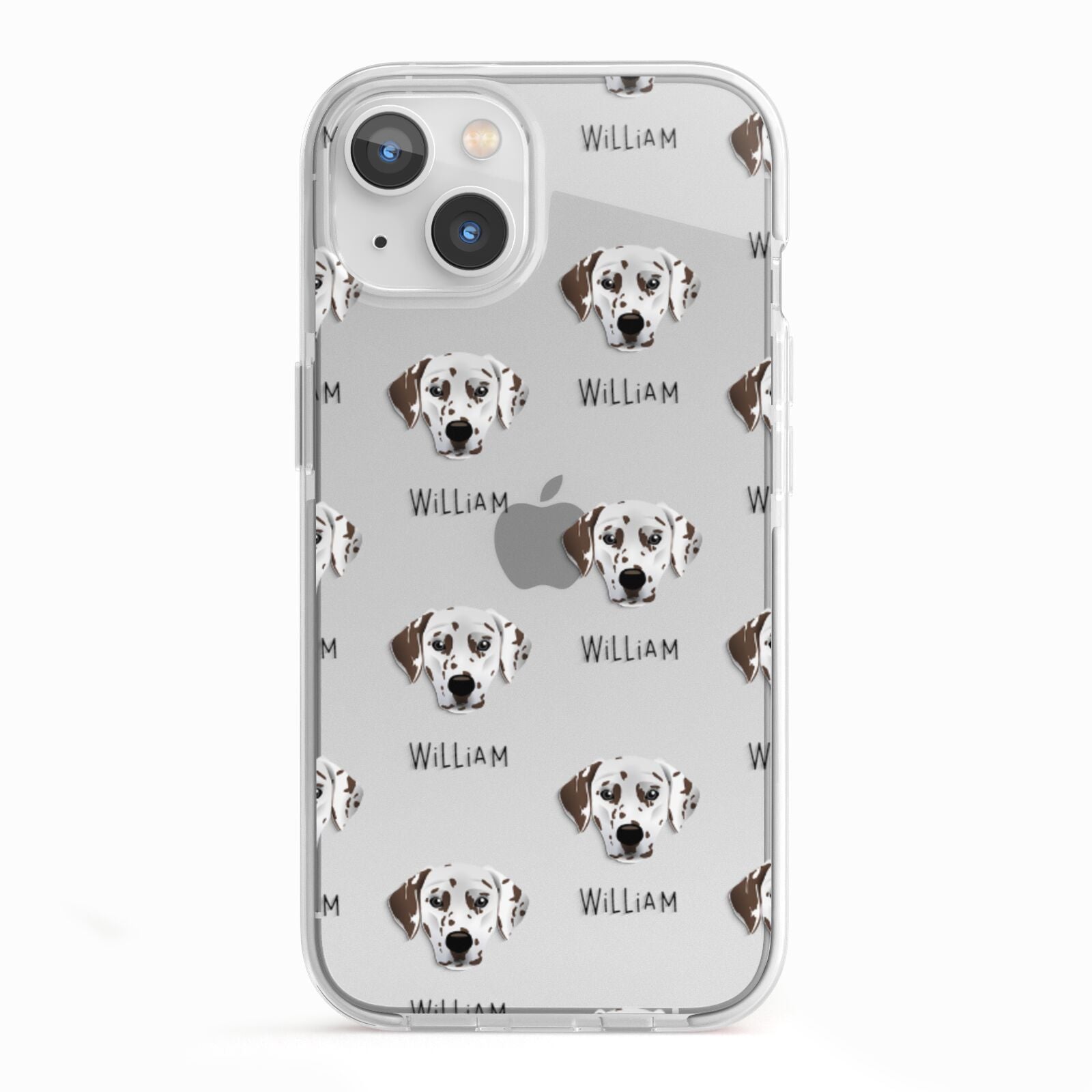Dalmatian Icon with Name iPhone 13 TPU Impact Case with White Edges