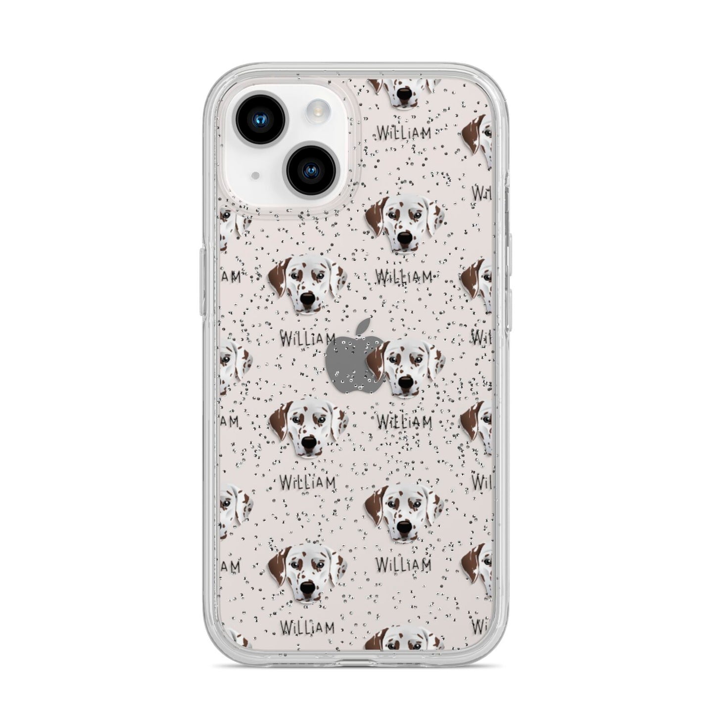 Dalmatian Icon with Name iPhone 14 Glitter Tough Case Starlight