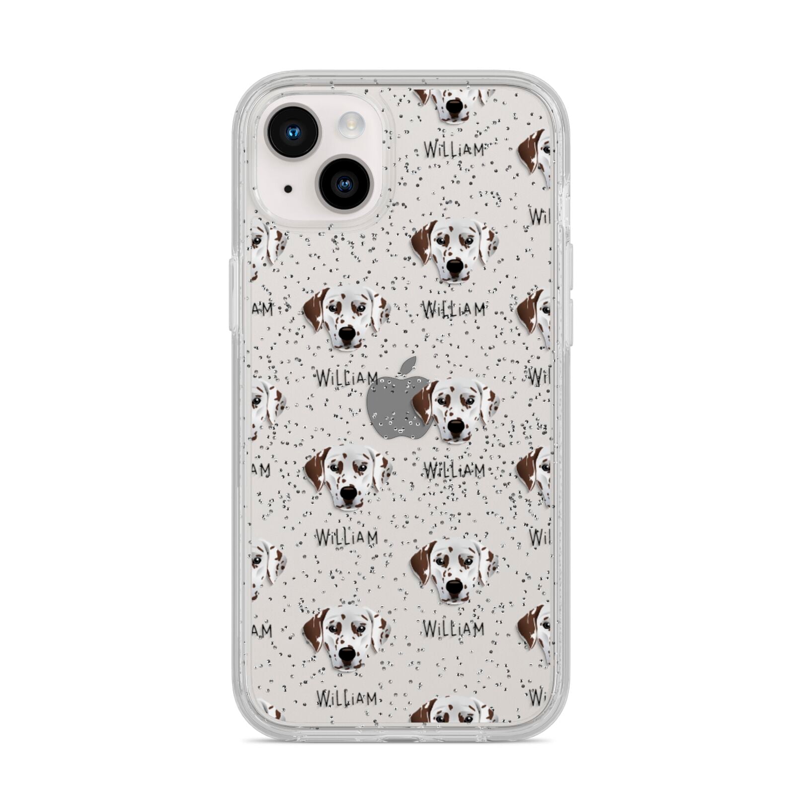 Dalmatian Icon with Name iPhone 14 Plus Glitter Tough Case Starlight