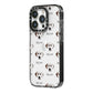 Dalmatian Icon with Name iPhone 14 Pro Black Impact Case Side Angle on Silver phone