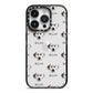 Dalmatian Icon with Name iPhone 14 Pro Black Impact Case on Silver phone
