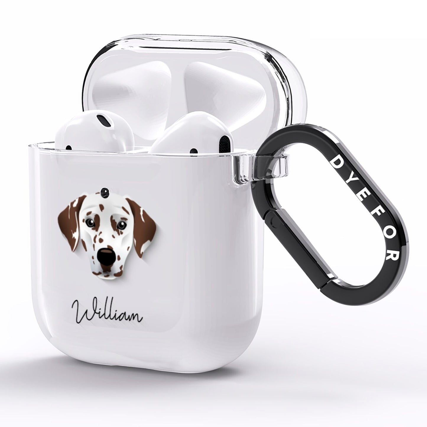 Dalmatian Personalised AirPods Clear Case Side Image