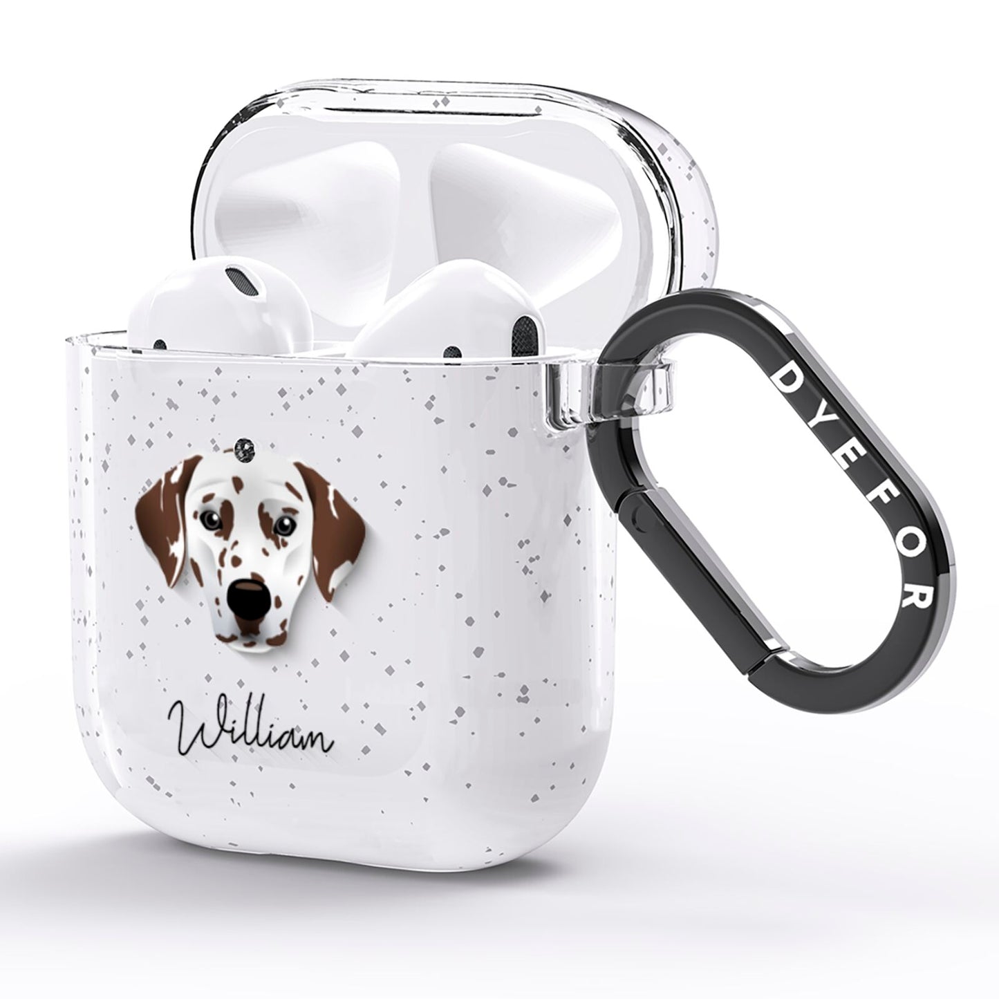 Dalmatian Personalised AirPods Glitter Case Side Image